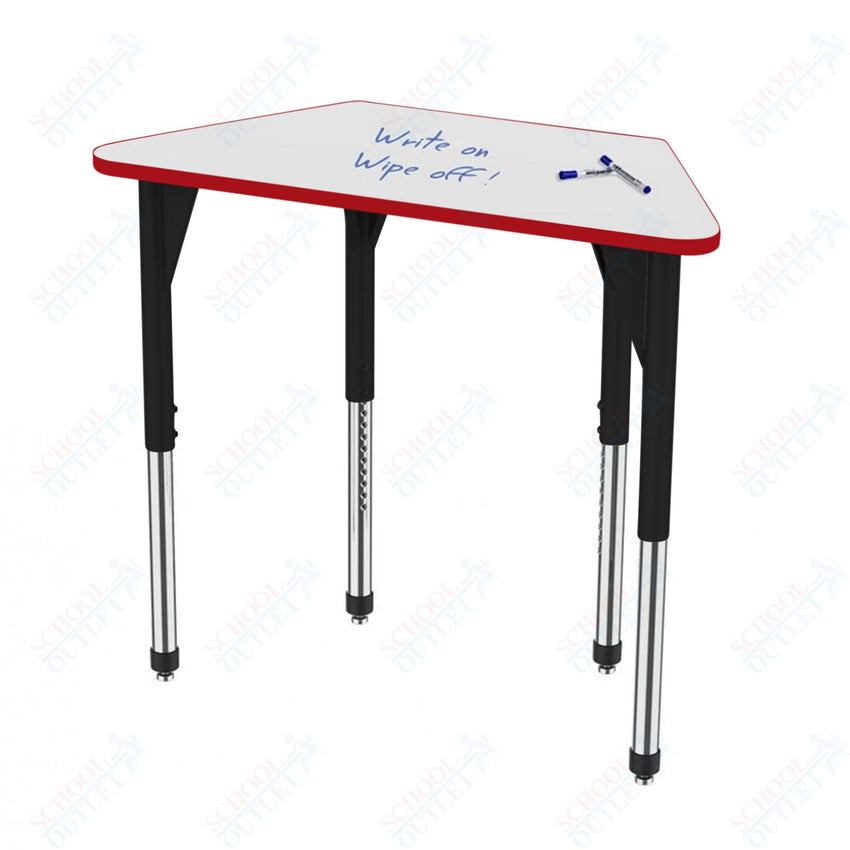 Marco Premier Series Trapezoid Activity Table w/ Dry Erase Top 24" x 48" Adj Height 21" - 31" (43 - 2276 - DB) - SchoolOutlet