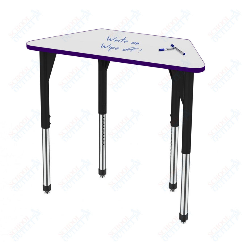 Marco Premier Series Trapezoid Activity Table w/ Dry Erase Top 24" x 48" Adj Height 21" - 31" (43 - 2276 - DB) - SchoolOutlet