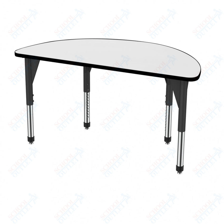 Marco Premier Series 60" Half Round Activity Table w/ Dry Erase Top Adj Height 21" - 31" (43 - 2278 - DB) - SchoolOutlet