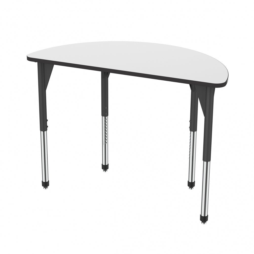 Marco Premier Series 60" Half Round Activity Table w/ Dry Erase Top Adj Height 21" - 31" (43 - 2278 - DB) - SchoolOutlet