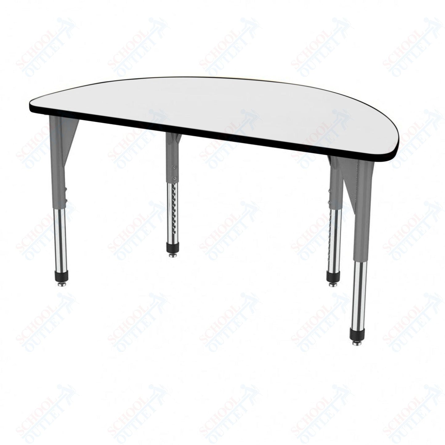 Marco Premier Series 60" Half Round Activity Table w/ Dry Erase Top Adj Height 21" - 31" (43 - 2278 - DB) - SchoolOutlet