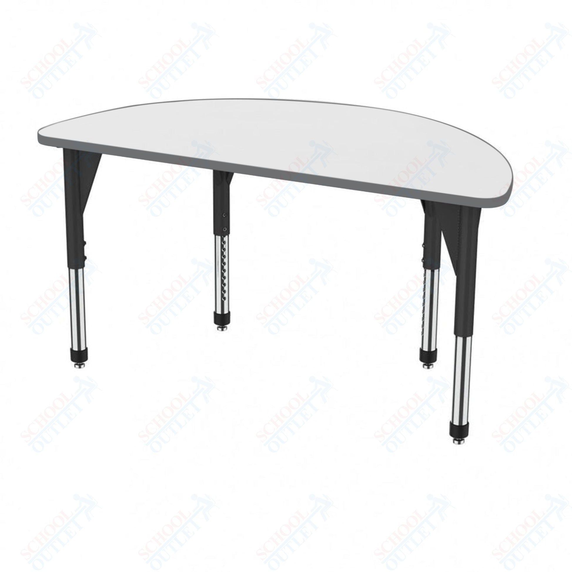 Marco Premier Series 60" Half Round Activity Table w/ Dry Erase Top Adj Height 21" - 31" (43 - 2278 - DB) - SchoolOutlet