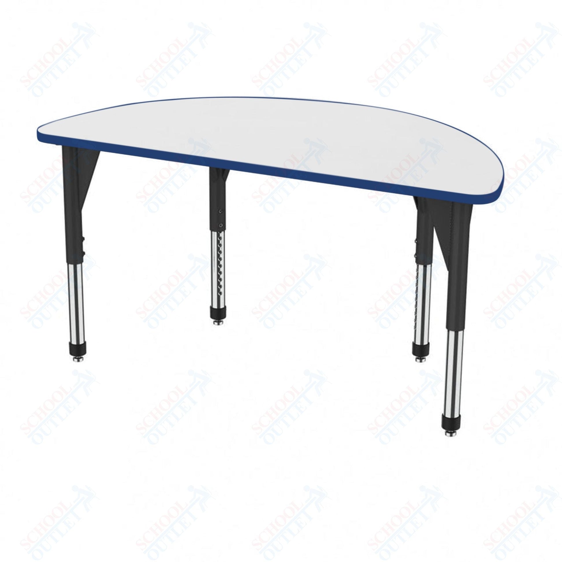 Marco Premier Series 60" Half Round Activity Table w/ Dry Erase Top Adj Height 21" - 31" (43 - 2278 - DB) - SchoolOutlet