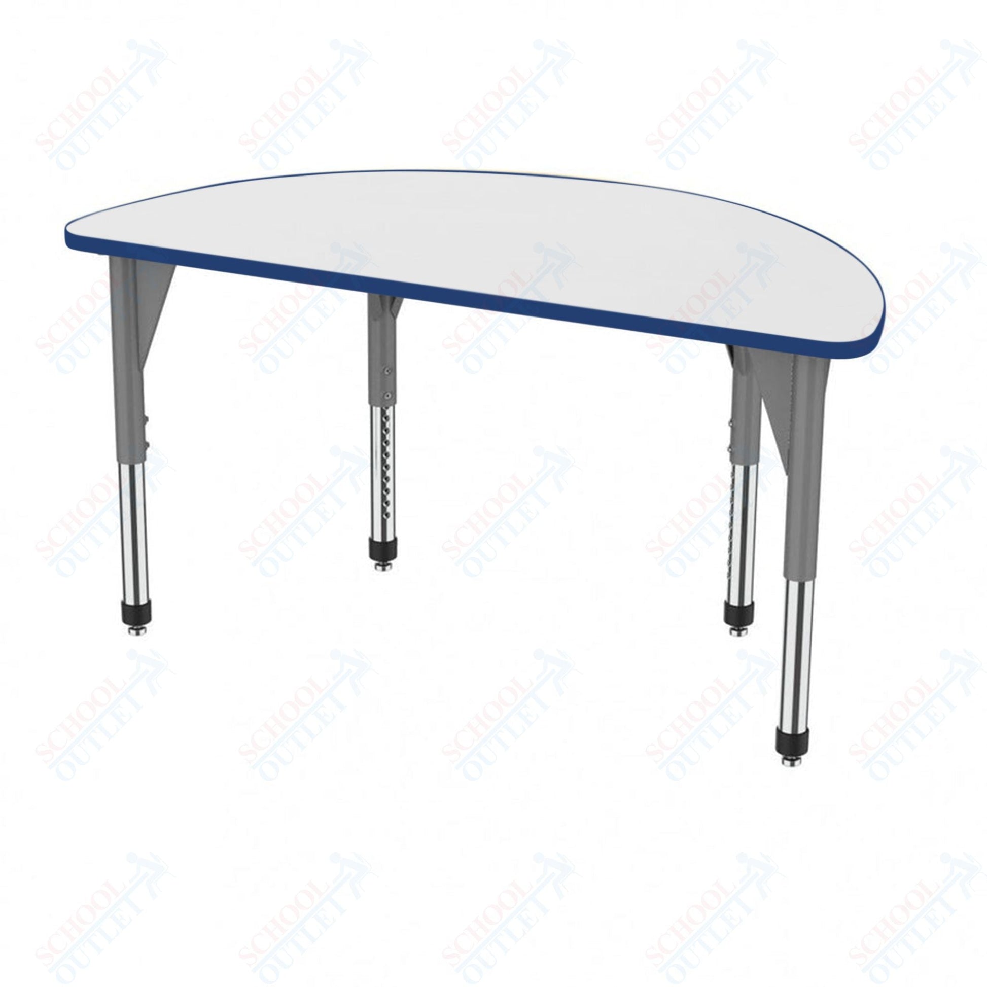 Marco Premier Series 60" Half Round Activity Table w/ Dry Erase Top Adj Height 21" - 31" (43 - 2278 - DB) - SchoolOutlet