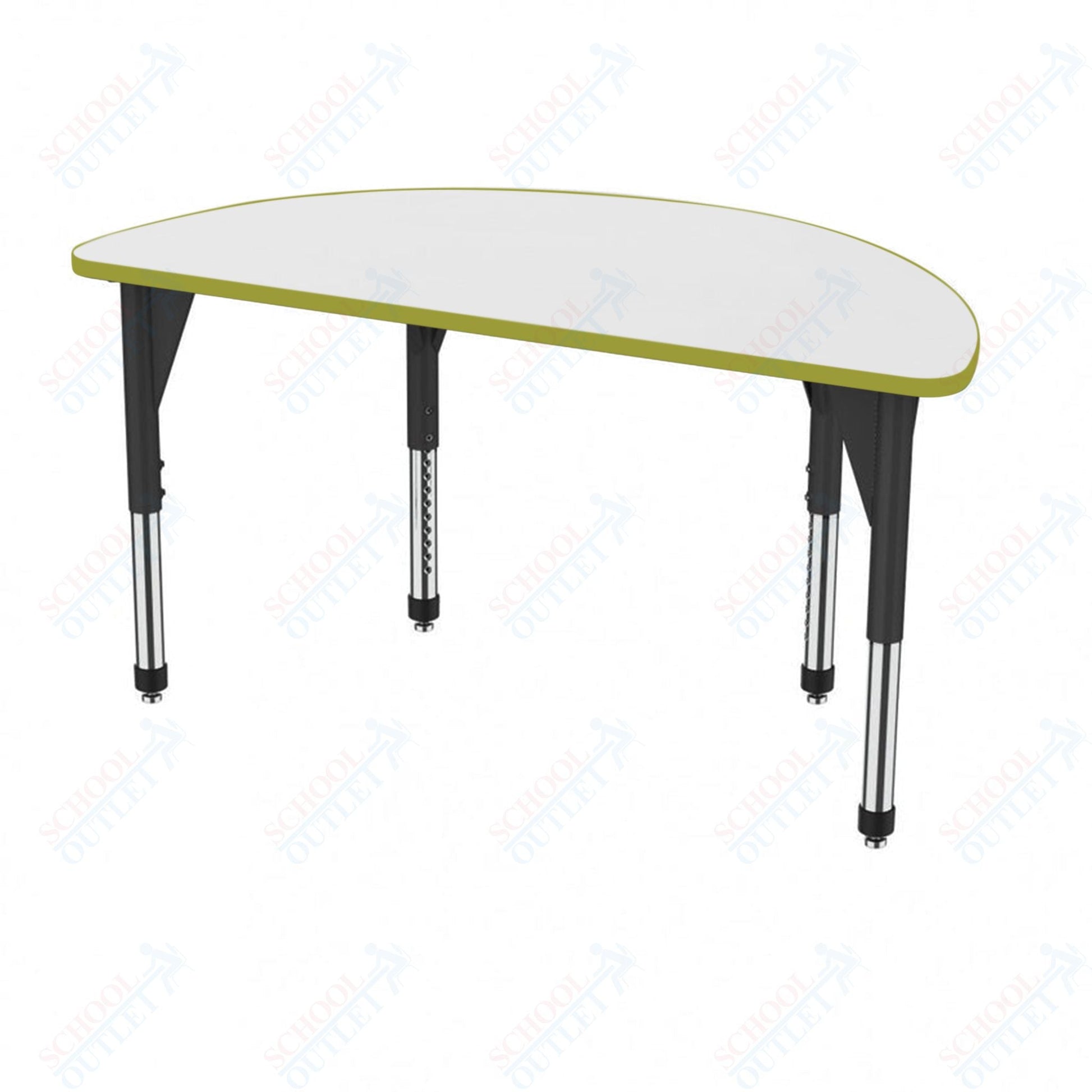 Marco Premier Series 60" Half Round Activity Table w/ Dry Erase Top Adj Height 21" - 31" (43 - 2278 - DB) - SchoolOutlet