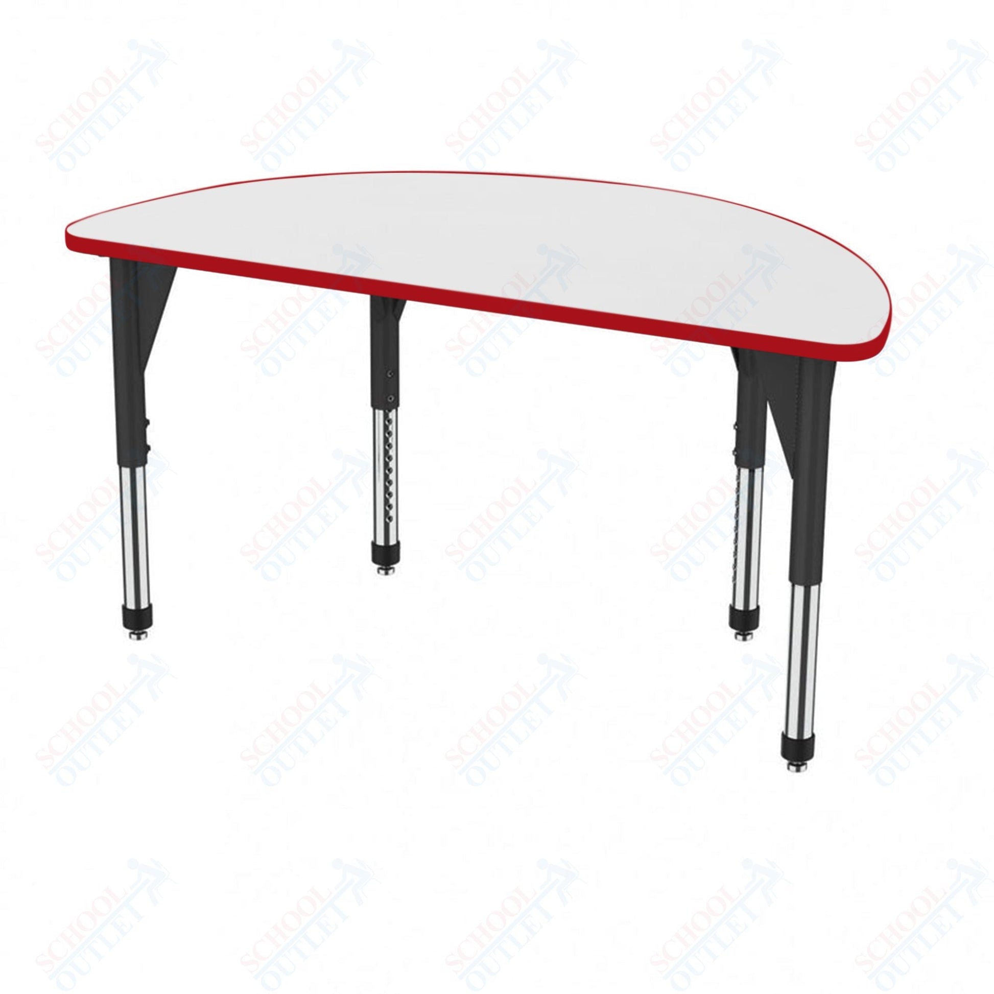 Marco Premier Series 60" Half Round Activity Table w/ Dry Erase Top Adj Height 21" - 31" (43 - 2278 - DB) - SchoolOutlet