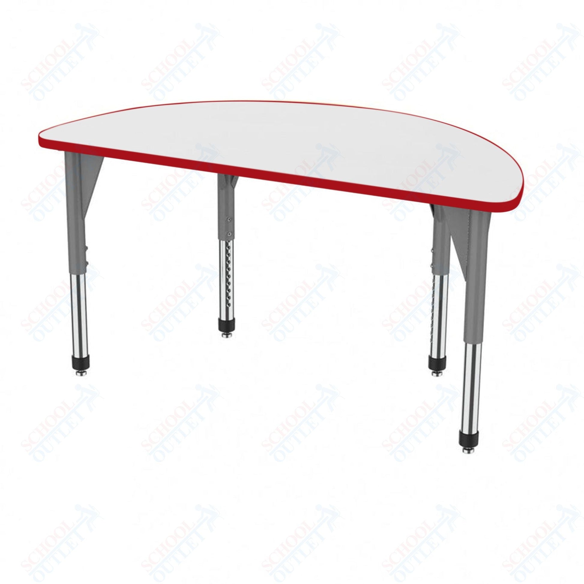 Marco Premier Series 60" Half Round Activity Table w/ Dry Erase Top Adj Height 21" - 31" (43 - 2278 - DB) - SchoolOutlet