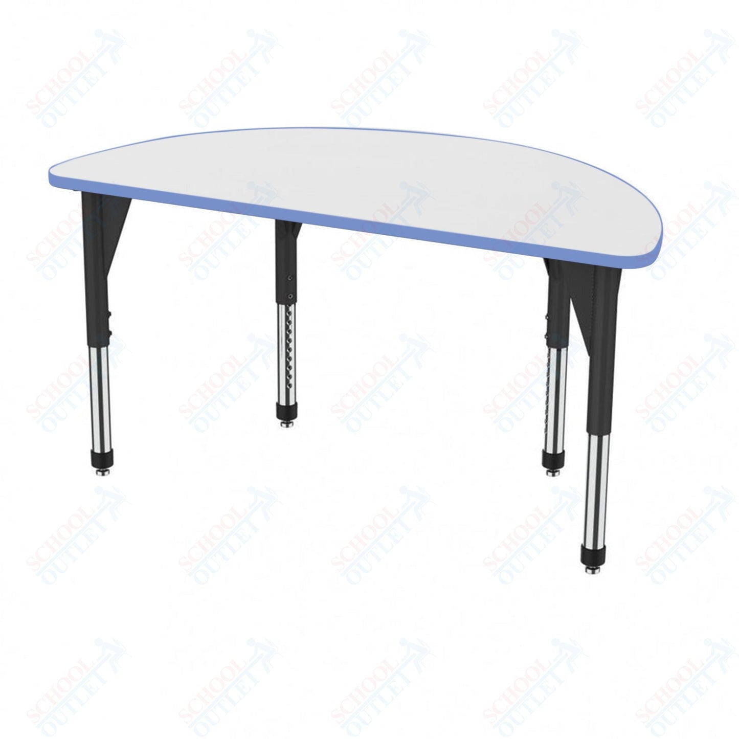 Marco Premier Series 60" Half Round Activity Table w/ Dry Erase Top Adj Height 21" - 31" (43 - 2278 - DB) - SchoolOutlet