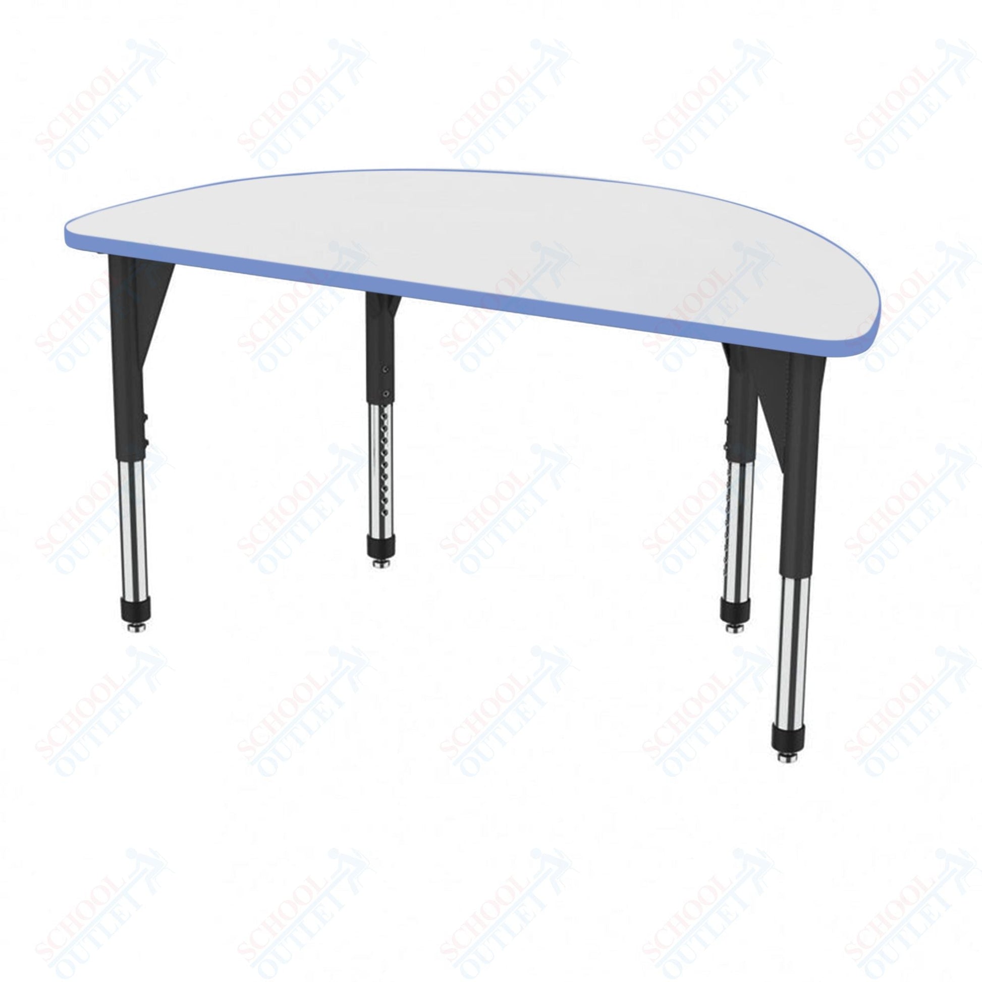 Marco Premier Series 60" Half Round Activity Table w/ Dry Erase Top Adj Height 21" - 31" (43 - 2278 - DB) - SchoolOutlet
