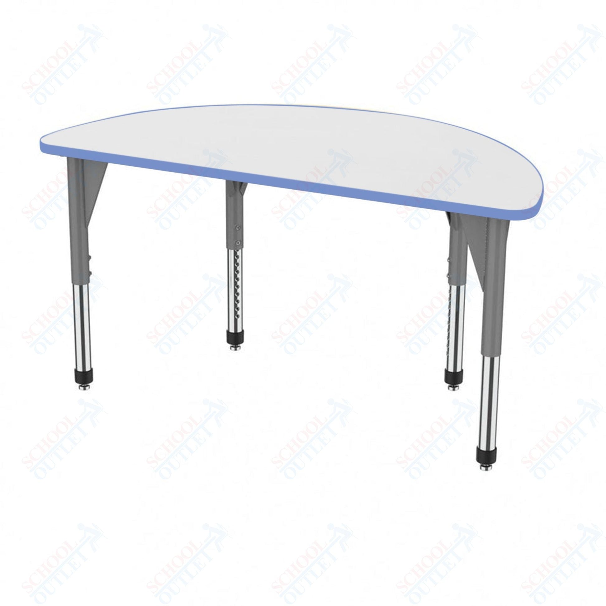 Marco Premier Series 60" Half Round Activity Table w/ Dry Erase Top Adj Height 21" - 31" (43 - 2278 - DB) - SchoolOutlet