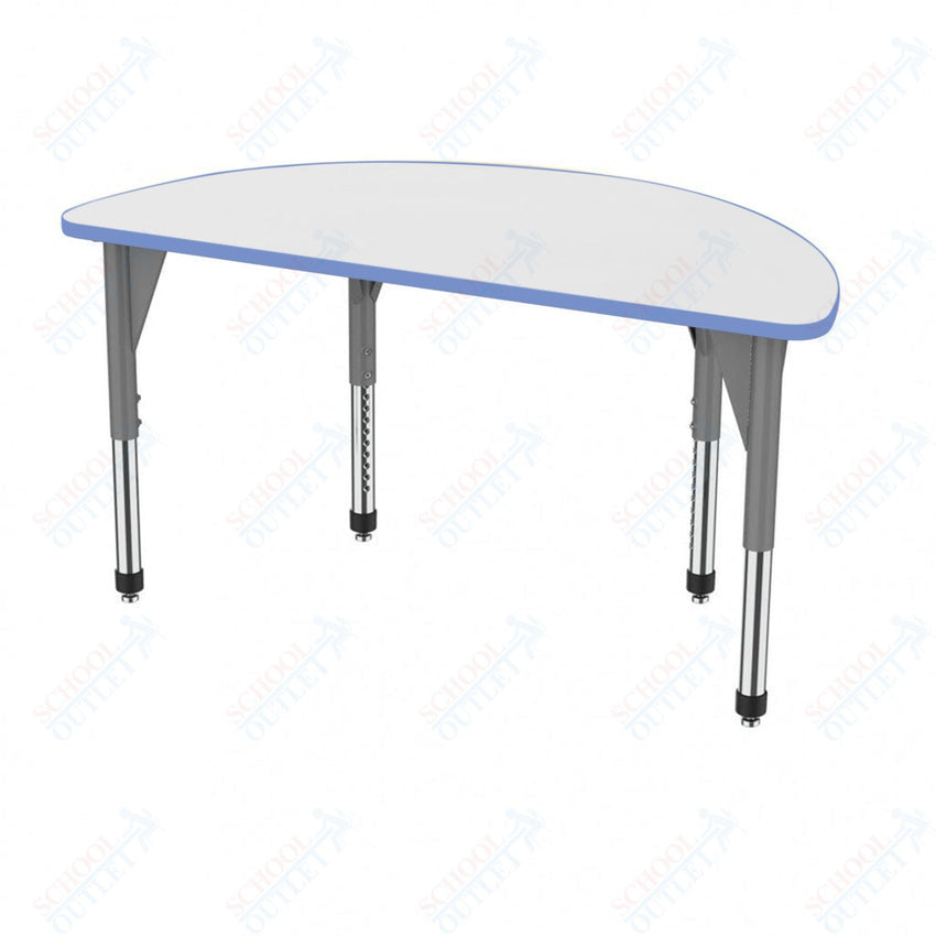 Marco Premier Series 60" Half Round Activity Table w/ Dry Erase Top Adj Height 21" - 31" (43 - 2278 - DB) - SchoolOutlet