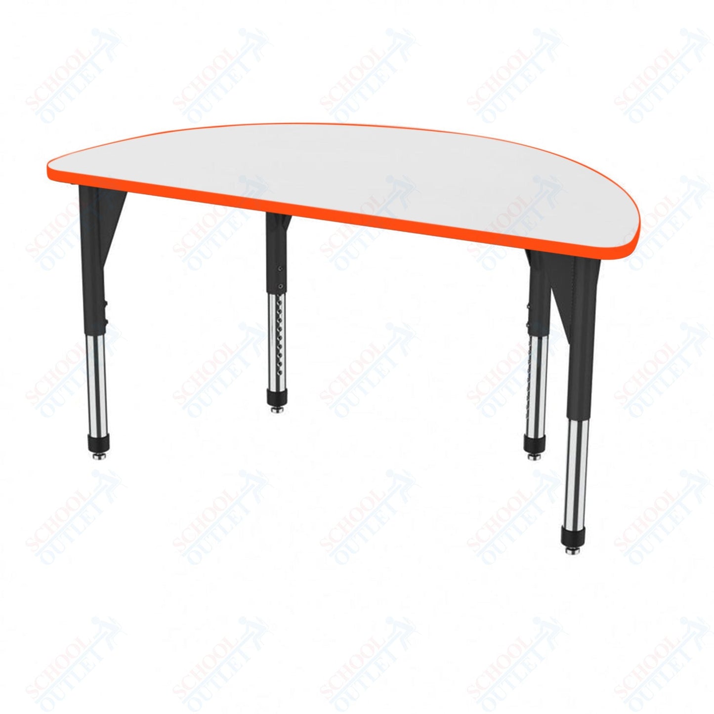 Marco Premier Series 60" Half Round Activity Table w/ Dry Erase Top Adj Height 21" - 31" (43 - 2278 - DB) - SchoolOutlet