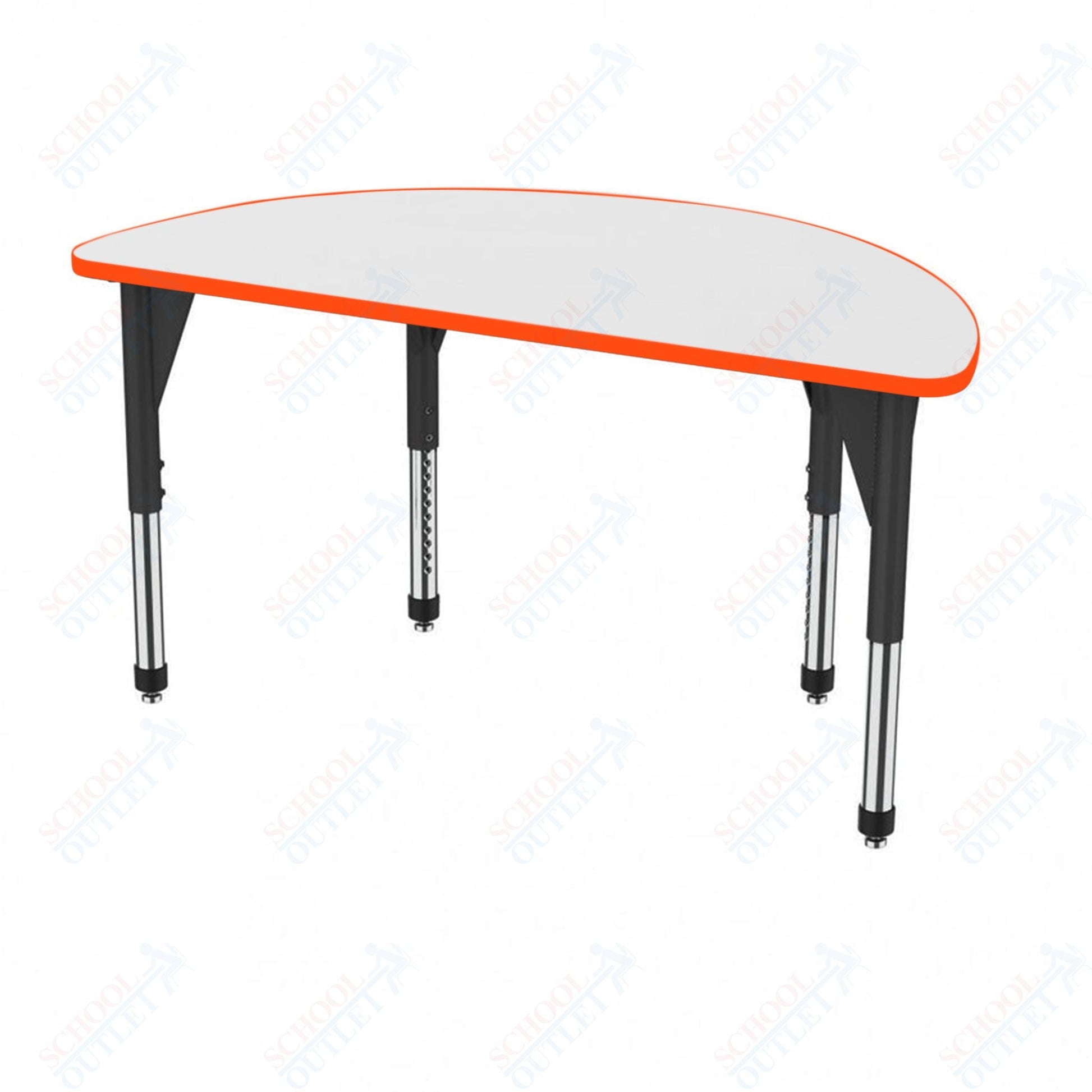 Marco Premier Series 60" Half Round Activity Table w/ Dry Erase Top Adj Height 21" - 31" (43 - 2278 - DB) - SchoolOutlet