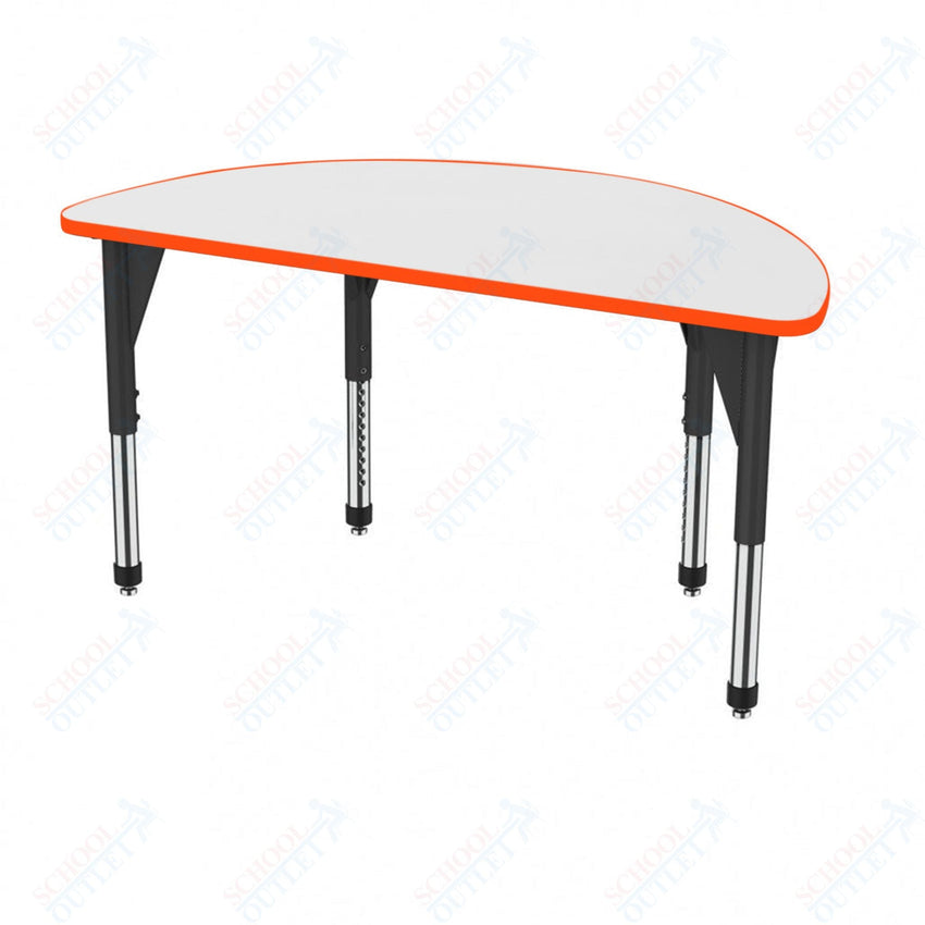 Marco Premier Series 60" Half Round Activity Table w/ Dry Erase Top Adj Height 21" - 31" (43 - 2278 - DB) - SchoolOutlet