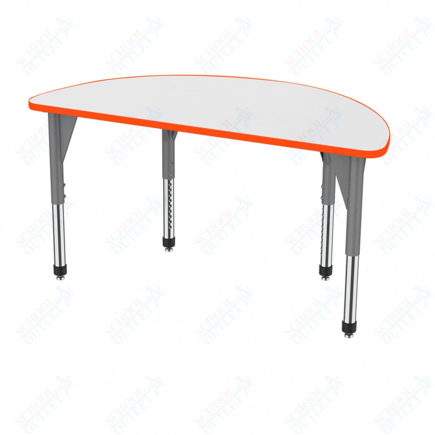 Marco Premier Series 60" Half Round Activity Table w/ Dry Erase Top Adj Height 21" - 31" (43 - 2278 - DB) - SchoolOutlet