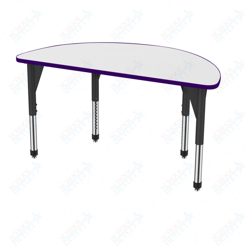 Marco Premier Series 60" Half Round Activity Table w/ Dry Erase Top Adj Height 21" - 31" (43 - 2278 - DB) - SchoolOutlet