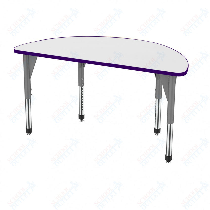 Marco Premier Series 60" Half Round Activity Table w/ Dry Erase Top Adj Height 21" - 31" (43 - 2278 - DB) - SchoolOutlet