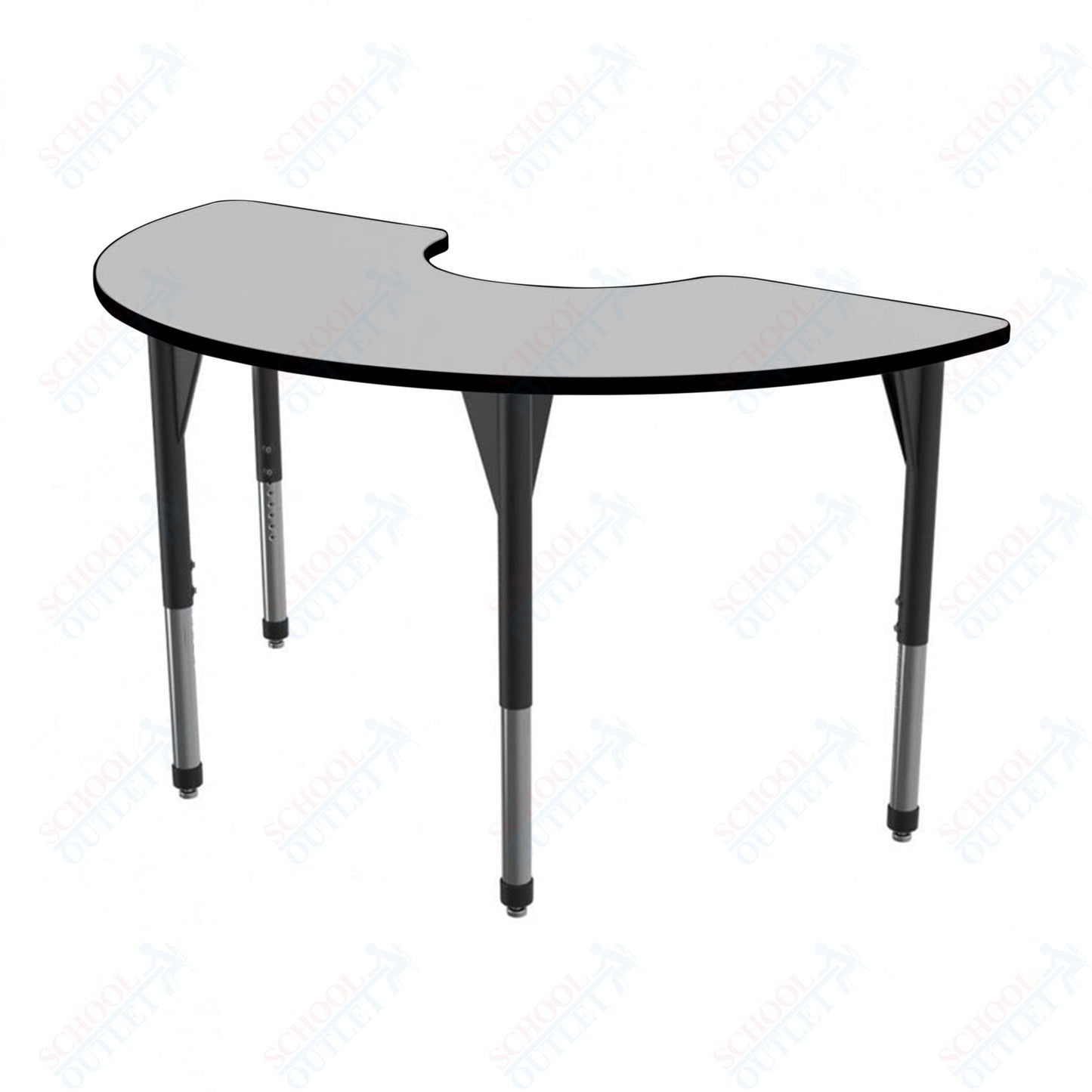 Marco Premier Series Half Moon Stand - Up Table w/ Dry Erase Top 36" x 72" Adj Height 32" - 42" (43 - 2279 - DA) - SchoolOutlet