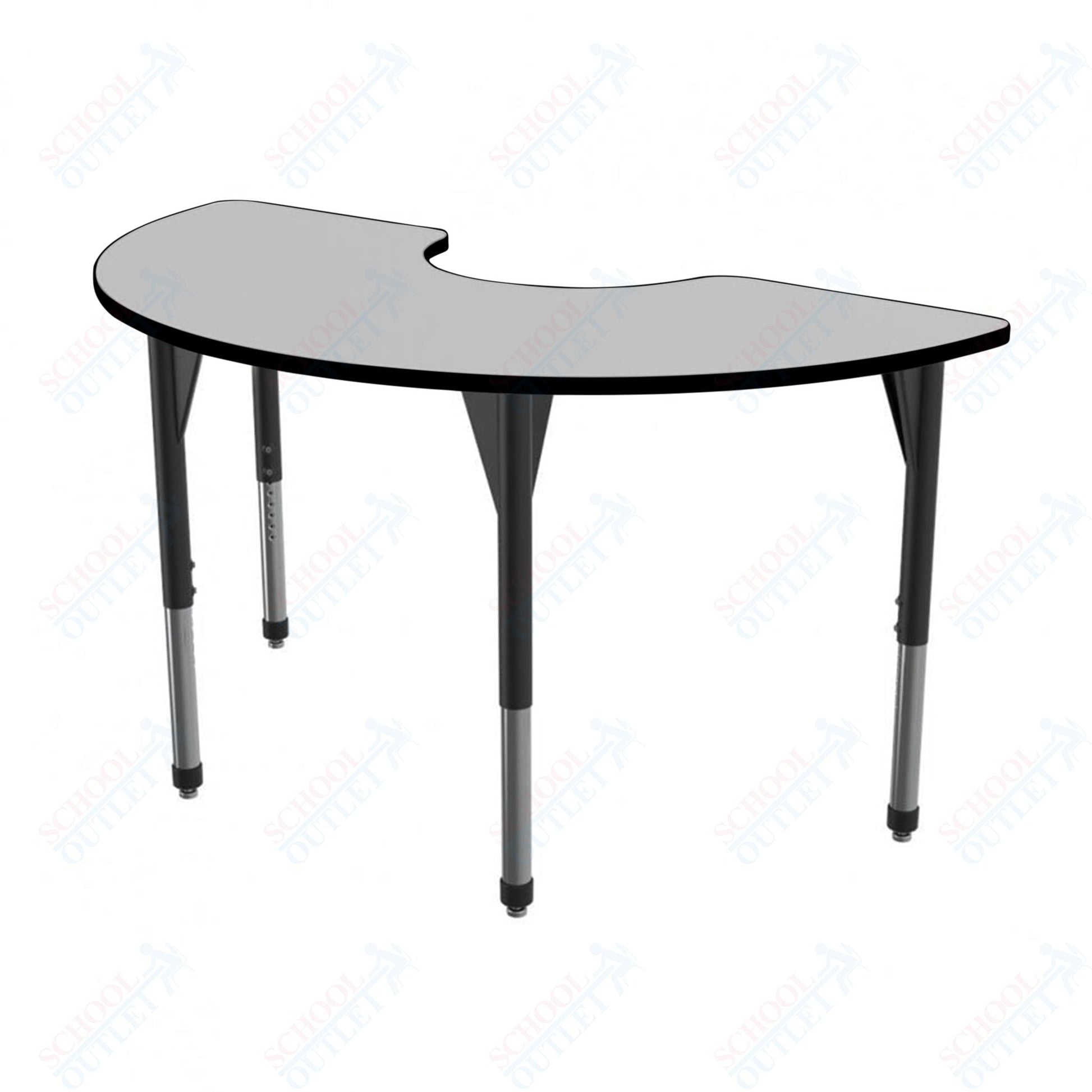 Marco Premier Series Half Moon Stand - Up Table w/ Dry Erase Top 36" x 72" Adj Height 32" - 42" (43 - 2279 - DA) - SchoolOutlet