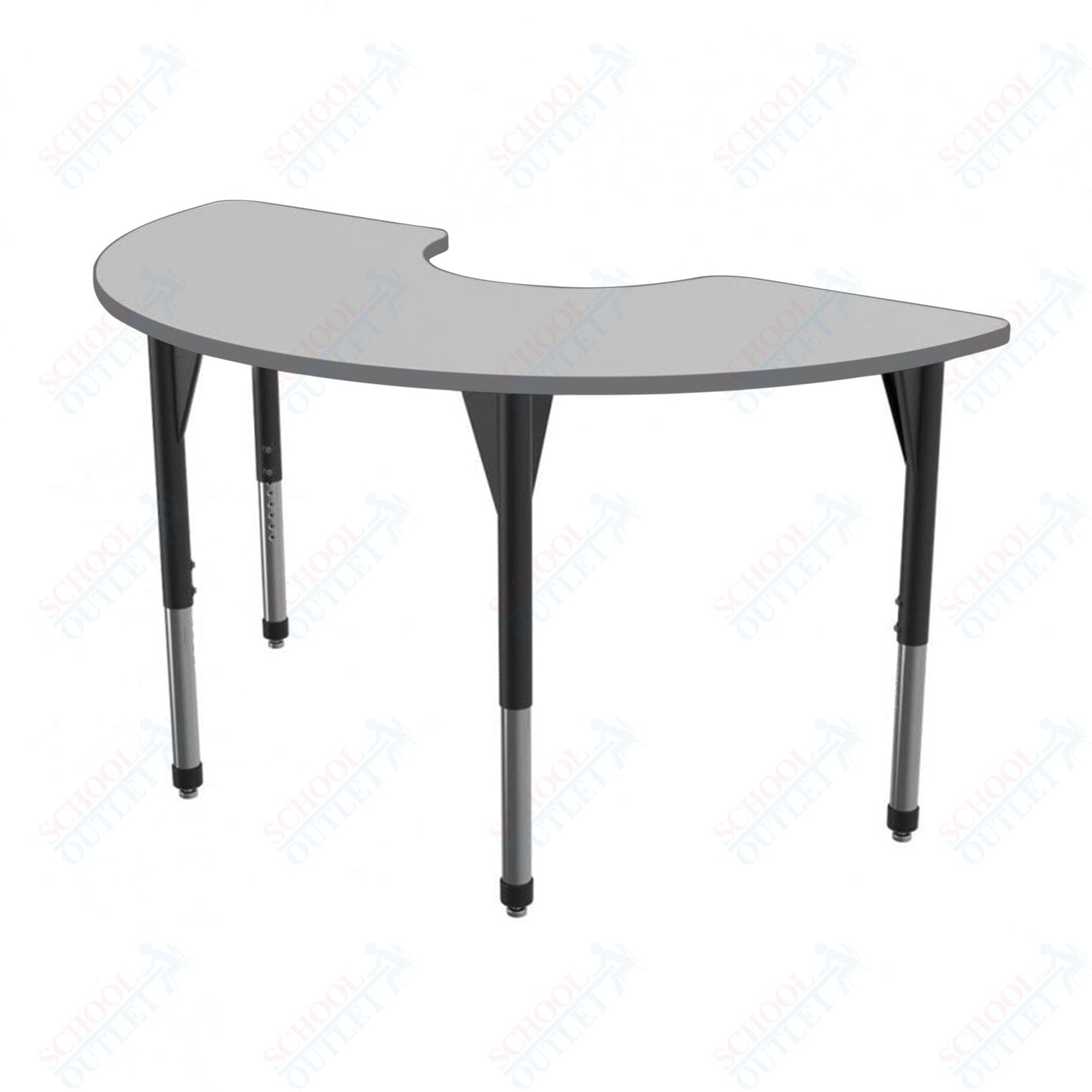 Marco Premier Series Half Moon Stand - Up Table w/ Dry Erase Top 36" x 72" Adj Height 32" - 42" (43 - 2279 - DA) - SchoolOutlet