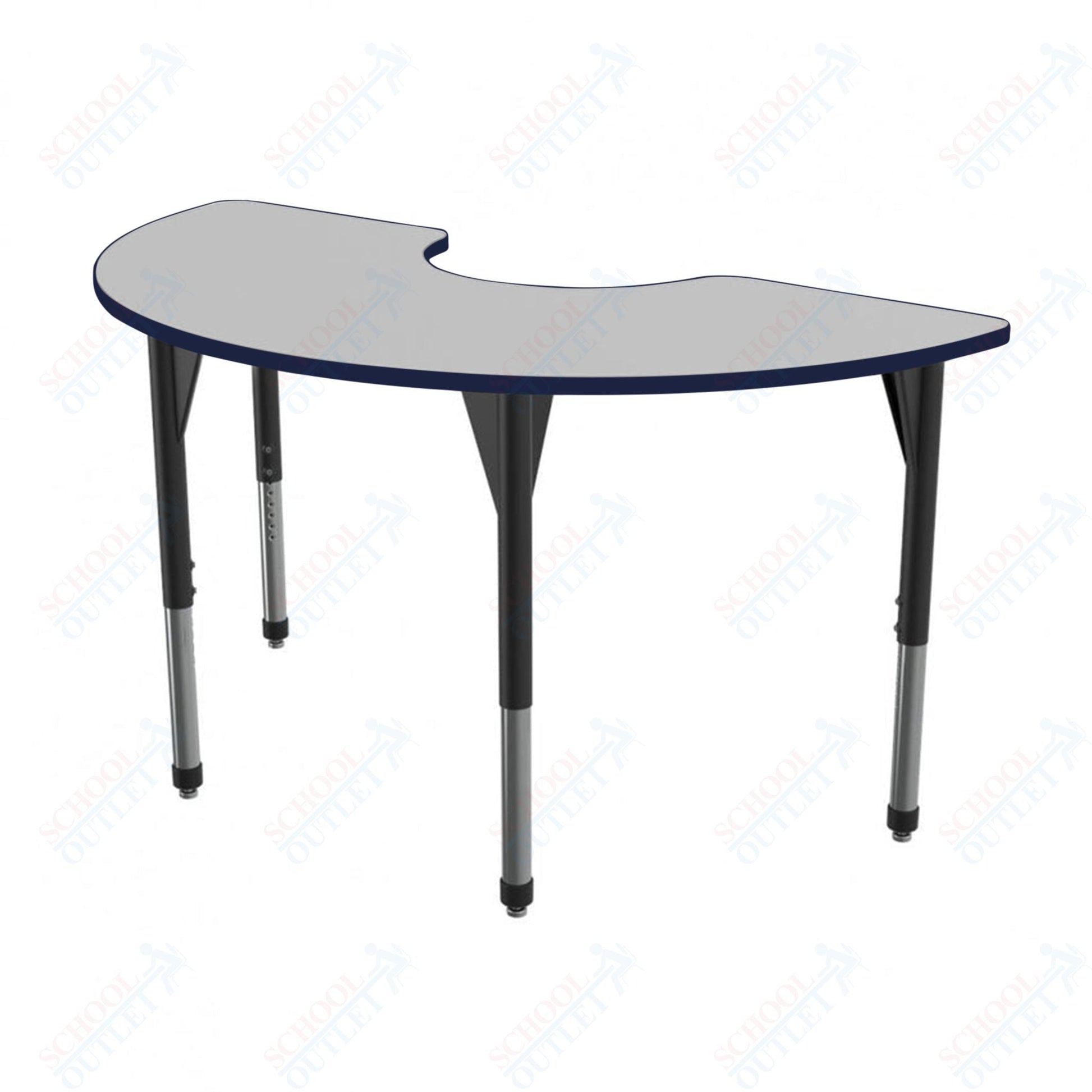 Marco Premier Series Half Moon Stand - Up Table w/ Dry Erase Top 36" x 72" Adj Height 32" - 42" (43 - 2279 - DA) - SchoolOutlet