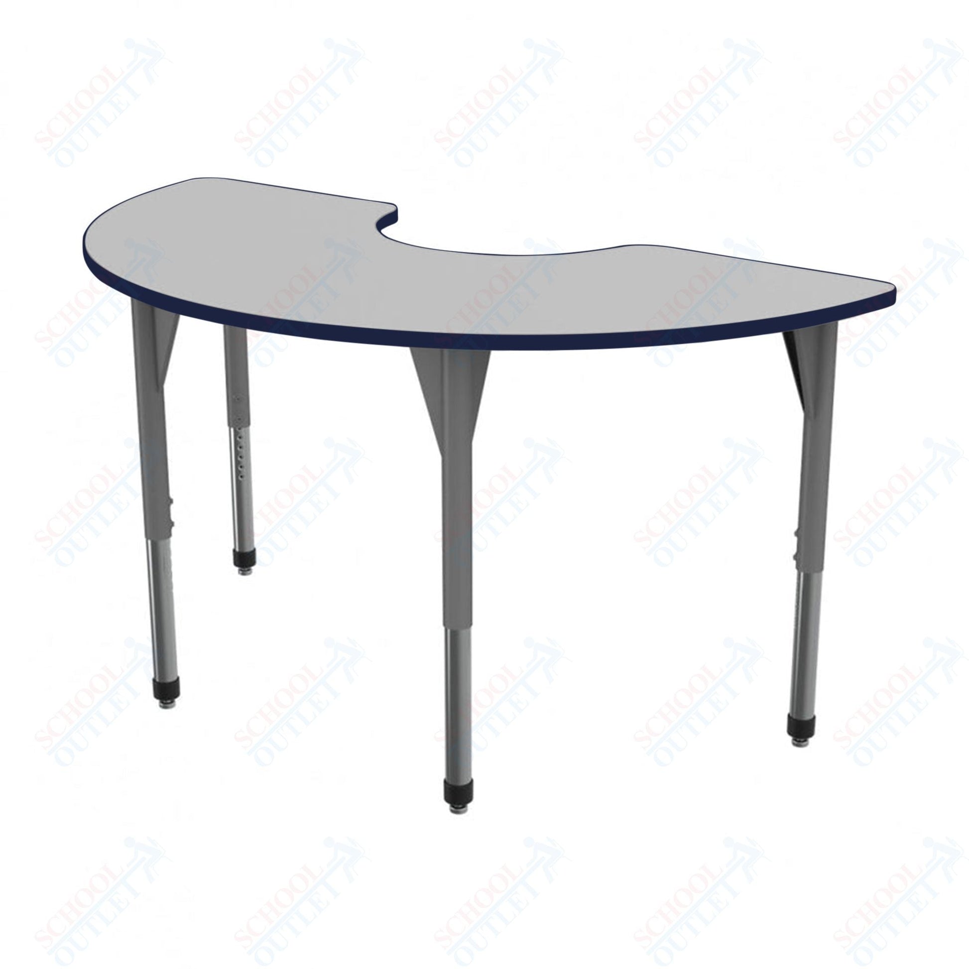 Marco Premier Series Half Moon Stand - Up Table w/ Dry Erase Top 36" x 72" Adj Height 32" - 42" (43 - 2279 - DA) - SchoolOutlet