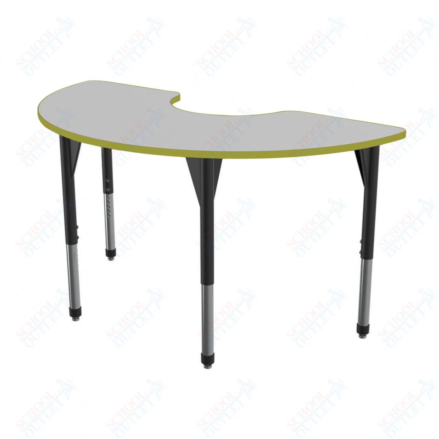 Marco Premier Series Half Moon Stand - Up Table w/ Dry Erase Top 36" x 72" Adj Height 32" - 42" (43 - 2279 - DA) - SchoolOutlet