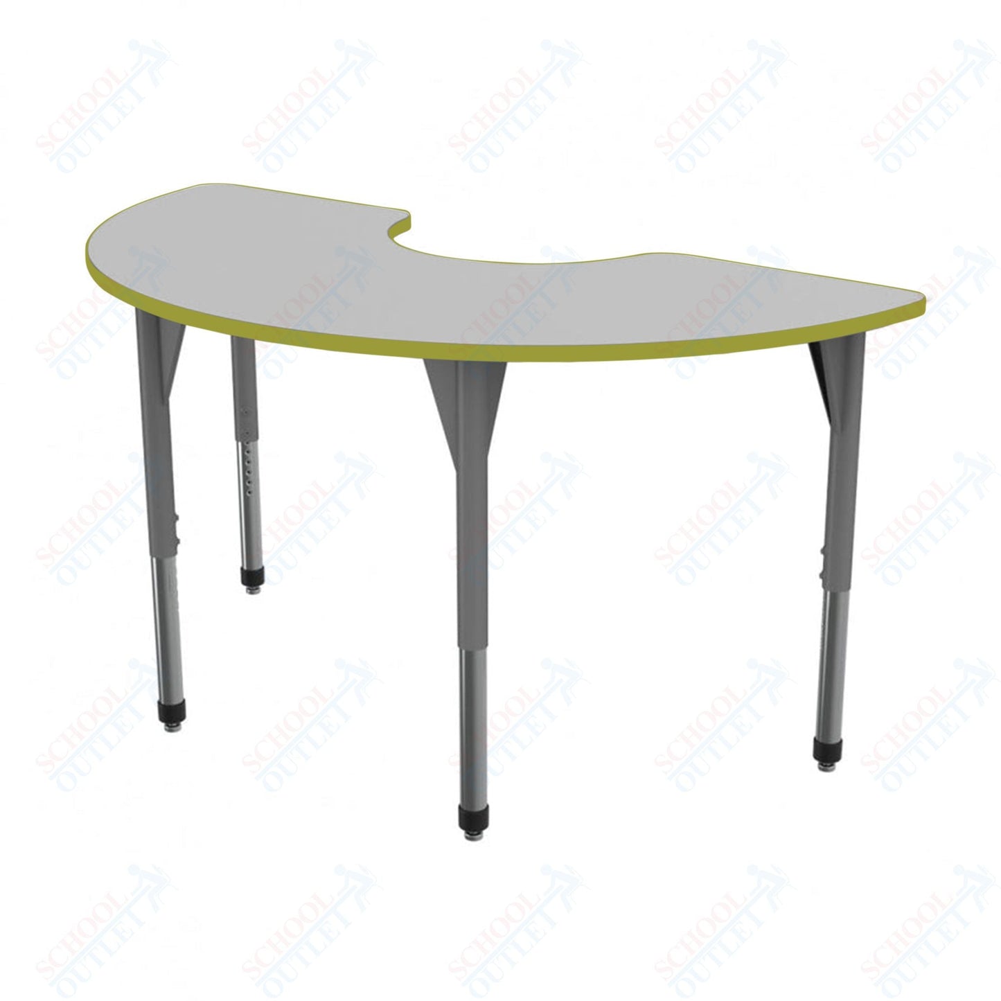 Marco Premier Series Half Moon Stand - Up Table w/ Dry Erase Top 36" x 72" Adj Height 32" - 42" (43 - 2279 - DA) - SchoolOutlet