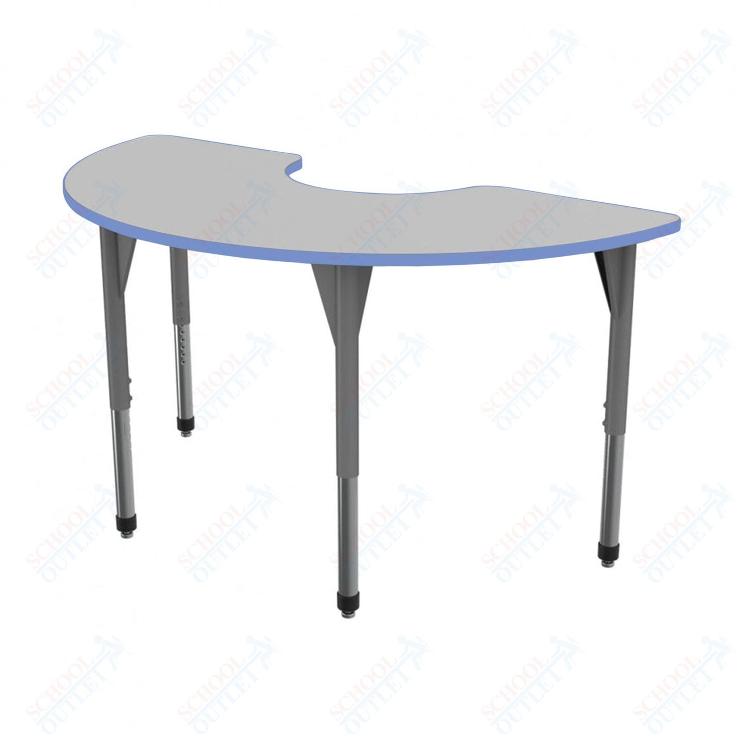 Marco Premier Series Half Moon Stand - Up Table w/ Dry Erase Top 36" x 72" Adj Height 32" - 42" (43 - 2279 - DA) - SchoolOutlet