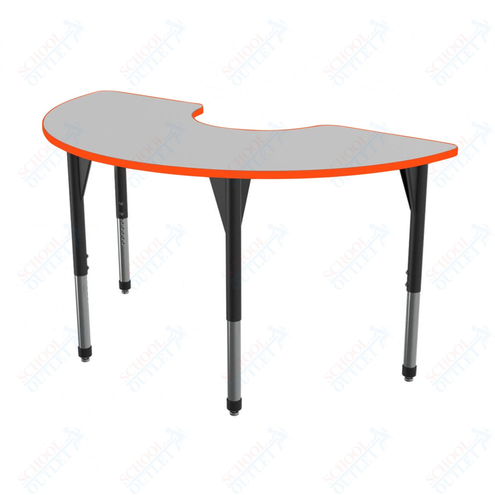 Marco Premier Series Half Moon Stand - Up Table w/ Dry Erase Top 36" x 72" Adj Height 32" - 42" (43 - 2279 - DA) - SchoolOutlet