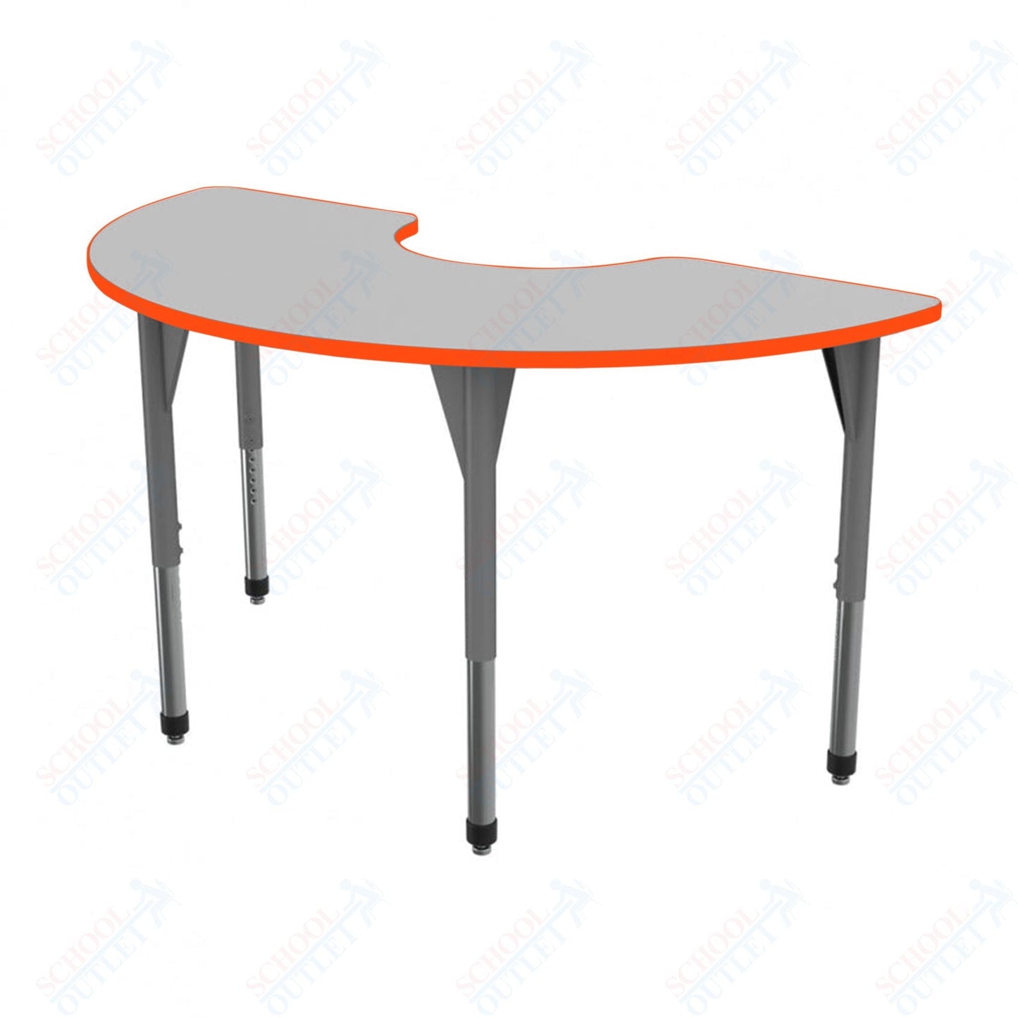 Marco Premier Series Half Moon Stand - Up Table w/ Dry Erase Top 36" x 72" Adj Height 32" - 42" (43 - 2279 - DA) - SchoolOutlet