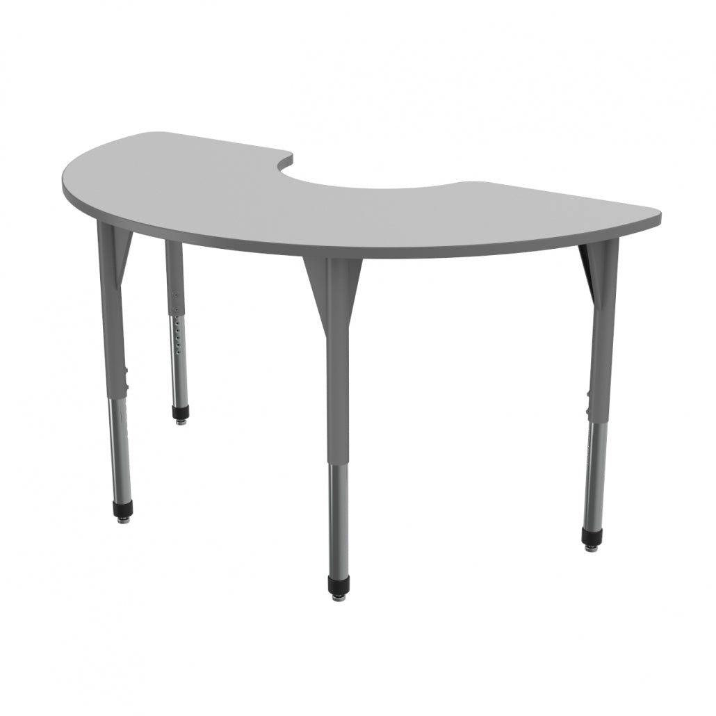 Marco Premier Series Half Moon Activity Table w/ Dry Erase Top 36" x 72" Adj Height 21" - 31" (43 - 2279 - DB) - SchoolOutlet