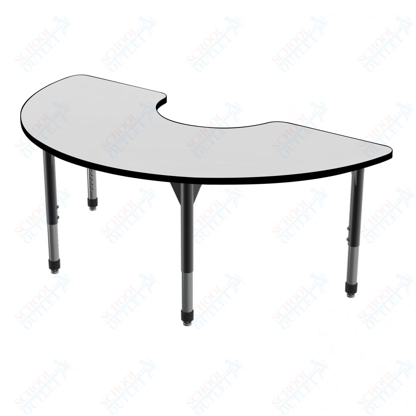 Marco Premier Series Half Moon Activity Table w/ Dry Erase Top 36" x 72" Adj Height 21" - 31" (43 - 2279 - DB) - SchoolOutlet