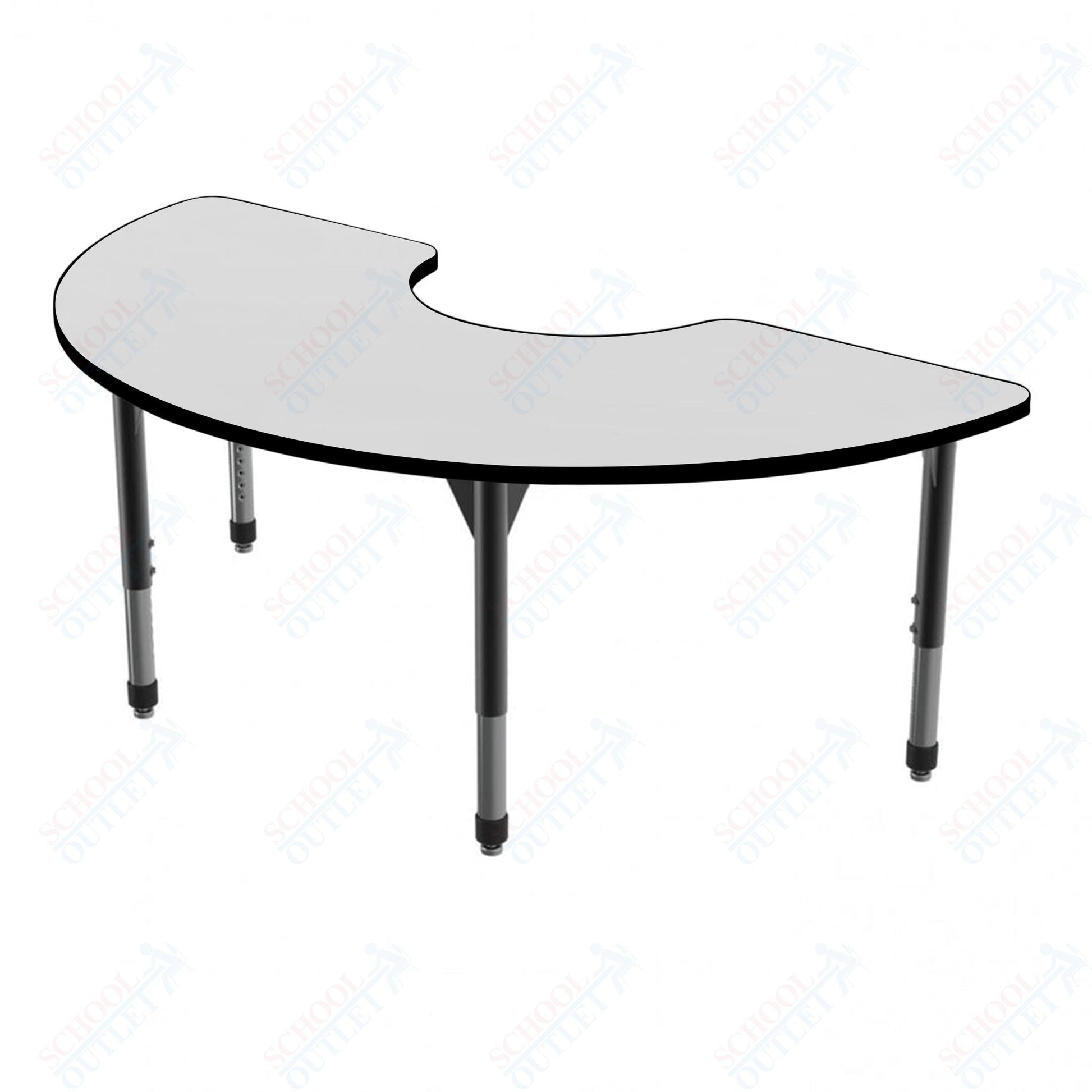 Marco Premier Series Half Moon Activity Table w/ Dry Erase Top 36" x 72" Adj Height 21" - 31" (43 - 2279 - DB) - SchoolOutlet