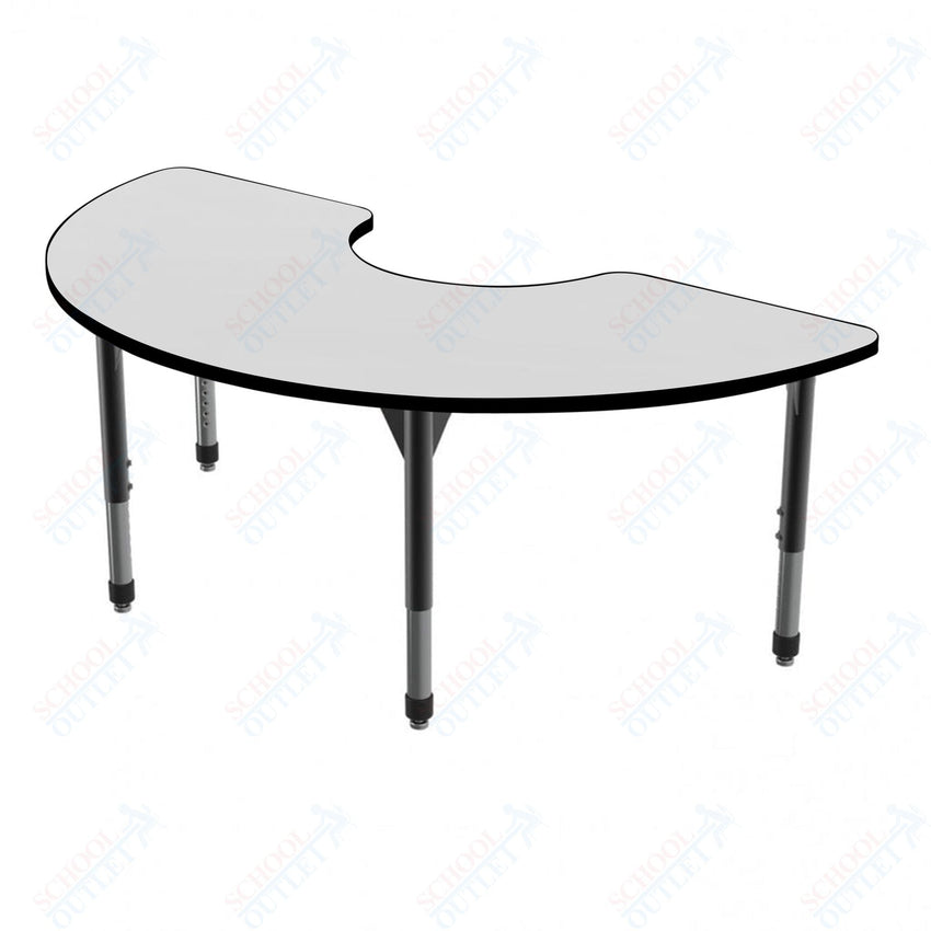 Marco Premier Series Half Moon Activity Table w/ Dry Erase Top 36" x 72" Adj Height 21" - 31" (43 - 2279 - DB) - SchoolOutlet