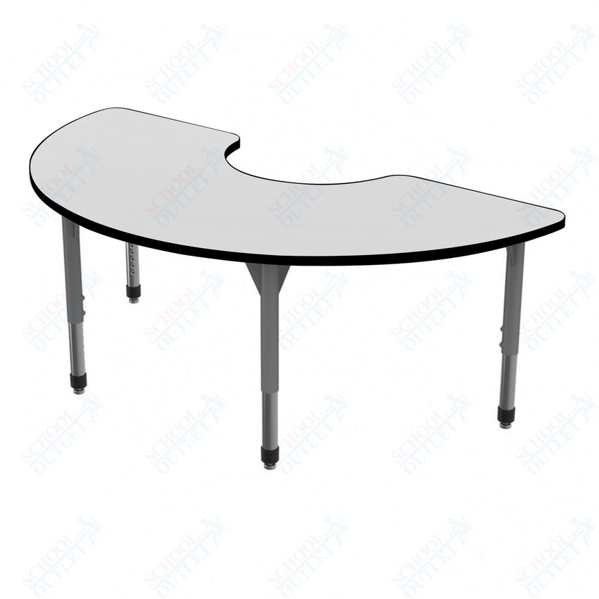 Marco Premier Series Half Moon Activity Table w/ Dry Erase Top 36" x 72" Adj Height 21" - 31" (43 - 2279 - DB) - SchoolOutlet