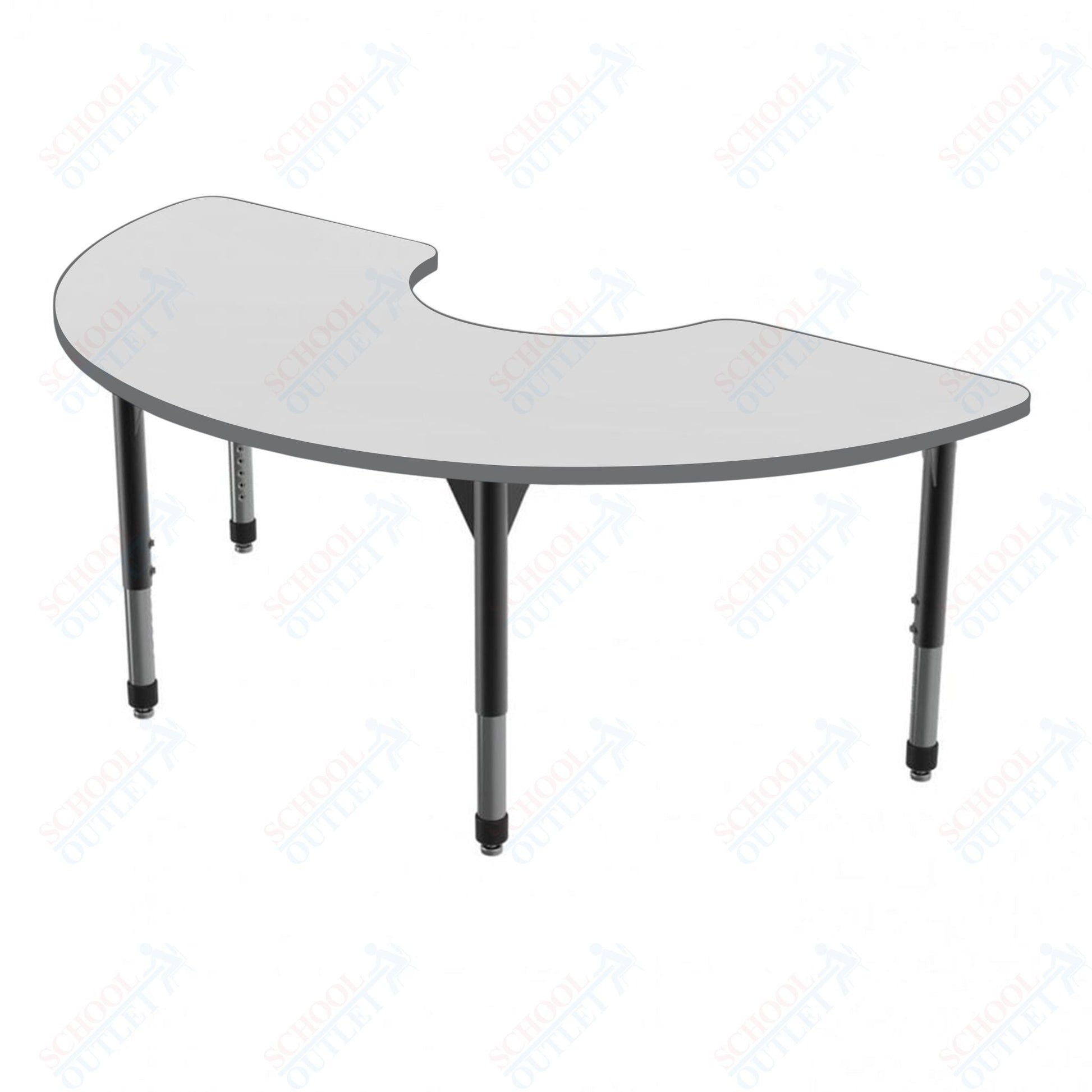 Marco Premier Series Half Moon Activity Table w/ Dry Erase Top 36" x 72" Adj Height 21" - 31" (43 - 2279 - DB) - SchoolOutlet
