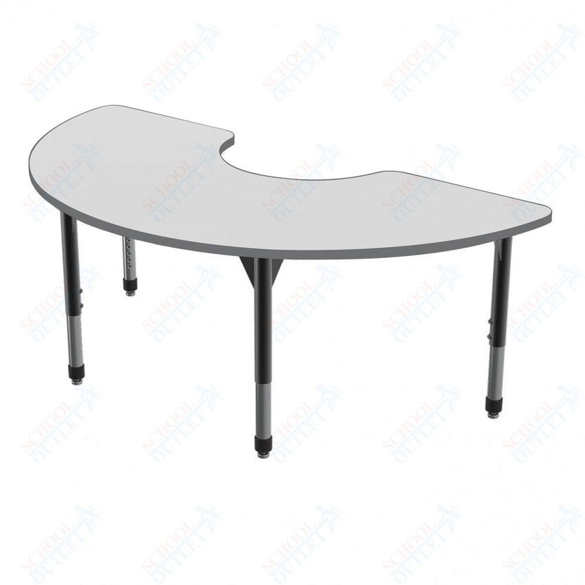 Marco Premier Series Half Moon Activity Table w/ Dry Erase Top 36" x 72" Adj Height 21" - 31" (43 - 2279 - DB) - SchoolOutlet