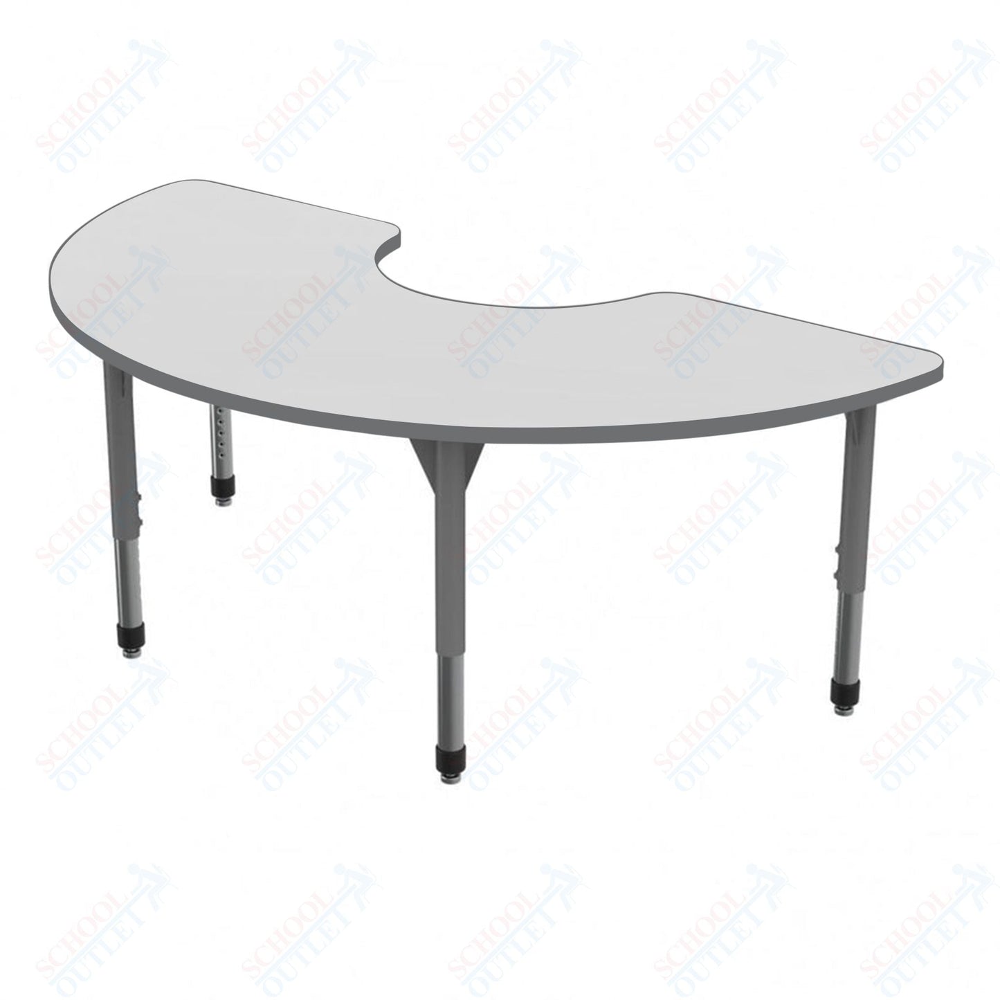 Marco Premier Series Half Moon Activity Table w/ Dry Erase Top 36" x 72" Adj Height 21" - 31" (43 - 2279 - DB) - SchoolOutlet
