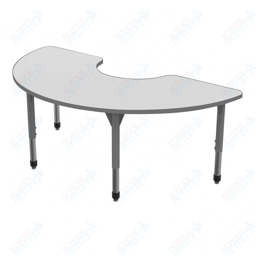 Marco Premier Series Half Moon Activity Table w/ Dry Erase Top 36" x 72" Adj Height 21" - 31" (43 - 2279 - DB) - SchoolOutlet