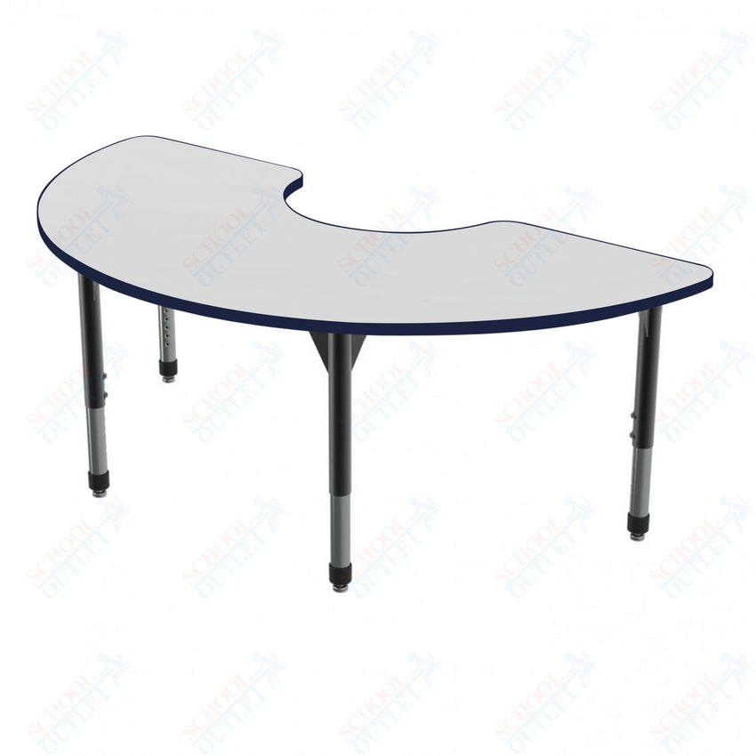 Marco Premier Series Half Moon Activity Table w/ Dry Erase Top 36" x 72" Adj Height 21" - 31" (43 - 2279 - DB) - SchoolOutlet