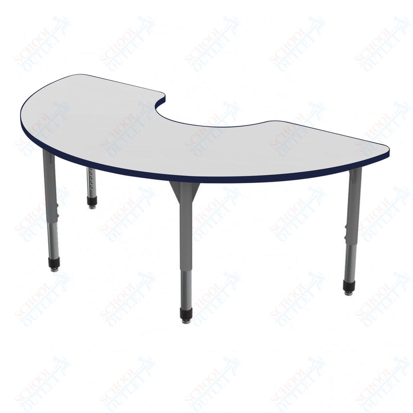 Marco Premier Series Half Moon Activity Table w/ Dry Erase Top 36" x 72" Adj Height 21" - 31" (43 - 2279 - DB) - SchoolOutlet
