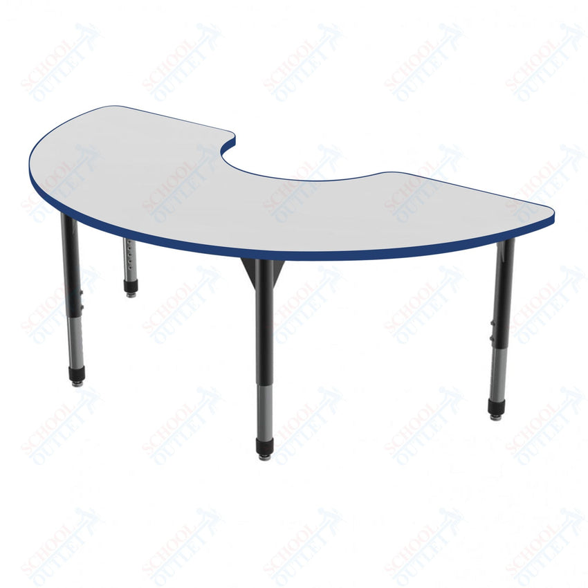 Marco Premier Series Half Moon Activity Table w/ Dry Erase Top 36" x 72" Adj Height 21" - 31" (43 - 2279 - DB) - SchoolOutlet