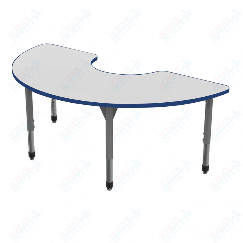 Marco Premier Series Half Moon Activity Table w/ Dry Erase Top 36" x 72" Adj Height 21" - 31" (43 - 2279 - DB) - SchoolOutlet
