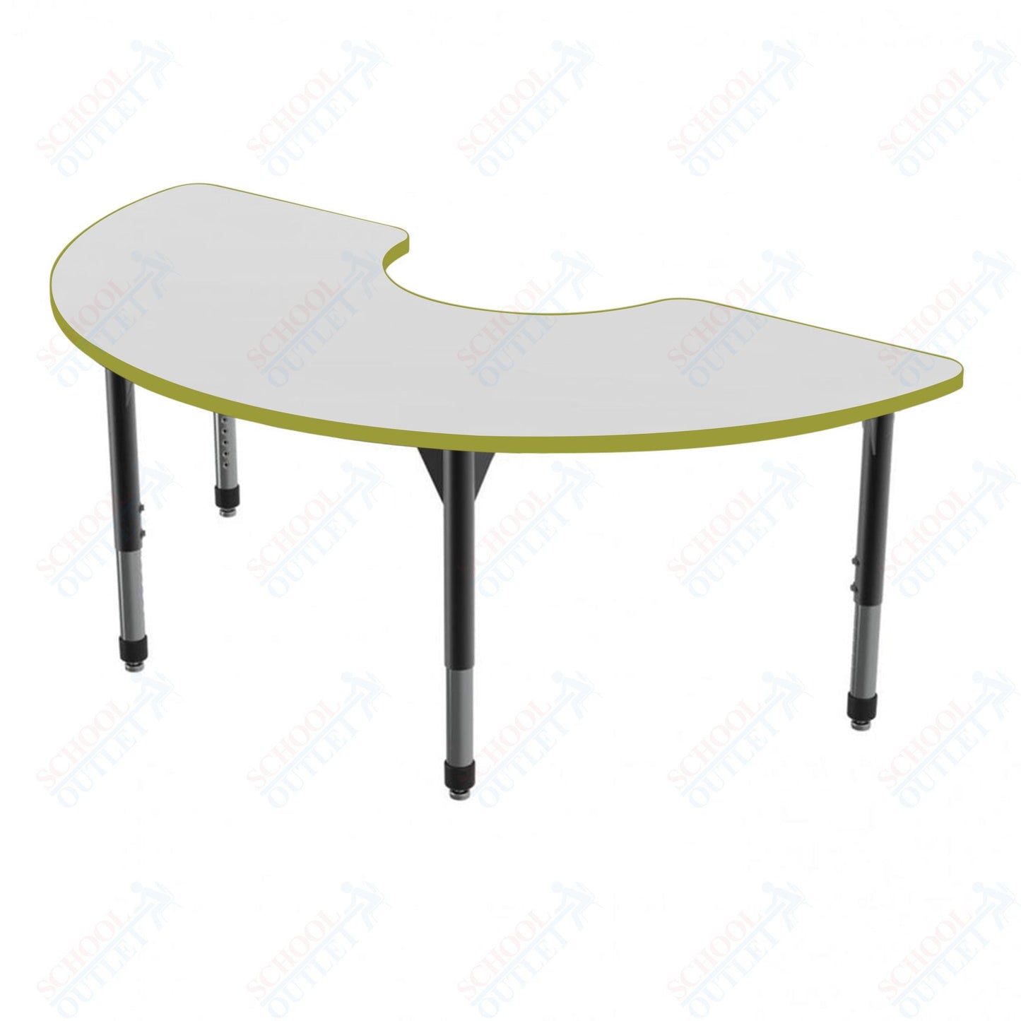 Marco Premier Series Half Moon Activity Table w/ Dry Erase Top 36" x 72" Adj Height 21" - 31" (43 - 2279 - DB) - SchoolOutlet