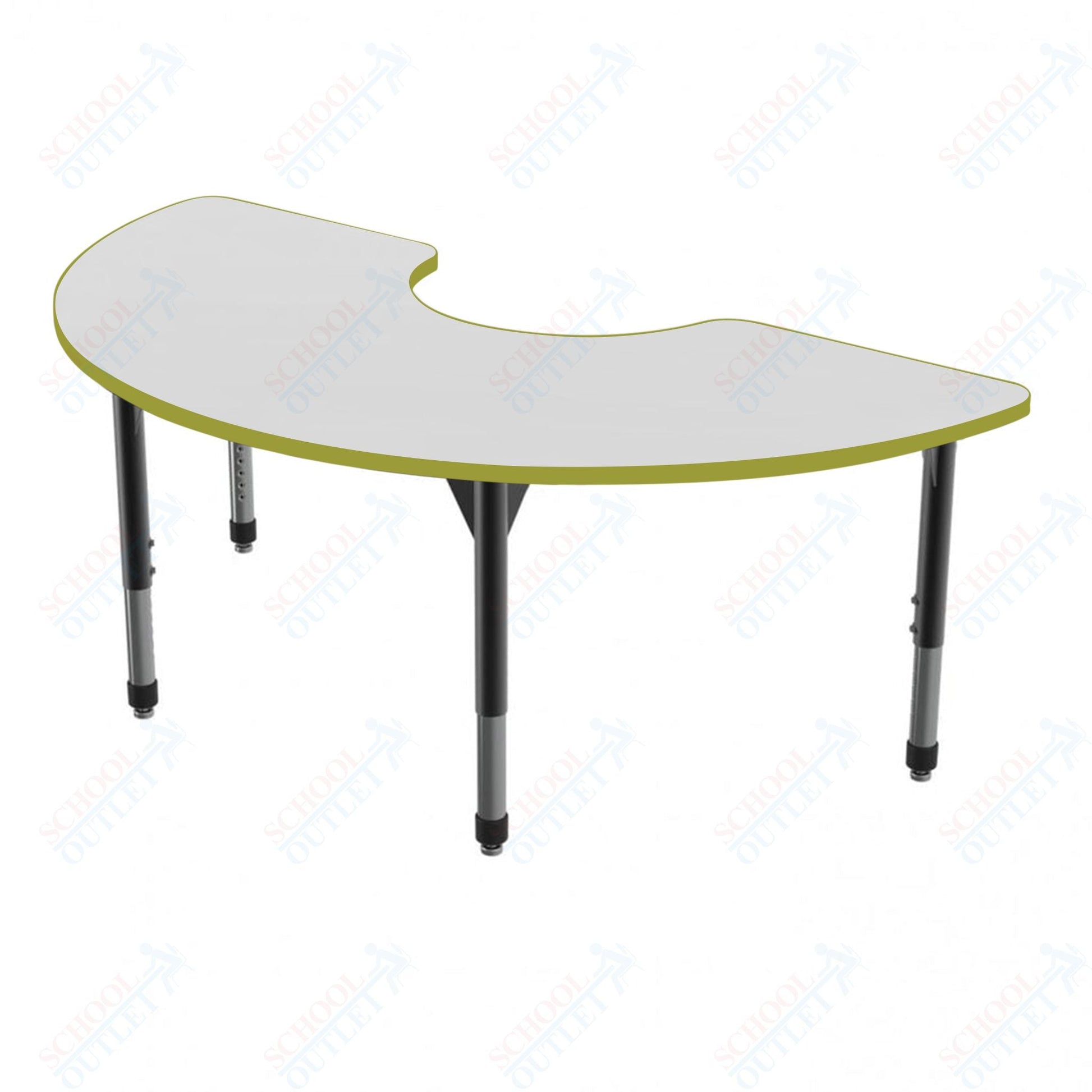 Marco Premier Series Half Moon Activity Table w/ Dry Erase Top 36" x 72" Adj Height 21" - 31" (43 - 2279 - DB) - SchoolOutlet