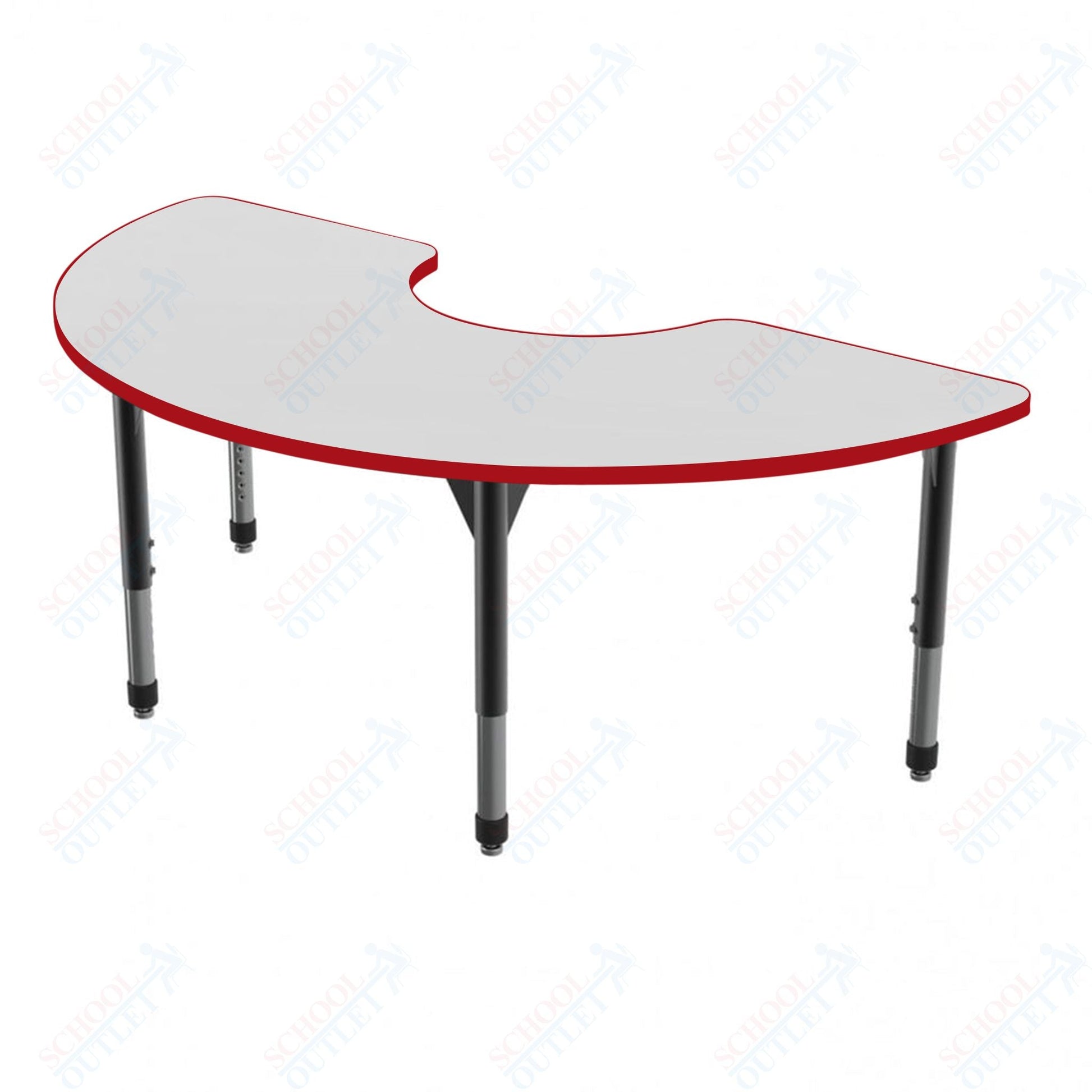 Marco Premier Series Half Moon Activity Table w/ Dry Erase Top 36" x 72" Adj Height 21" - 31" (43 - 2279 - DB) - SchoolOutlet