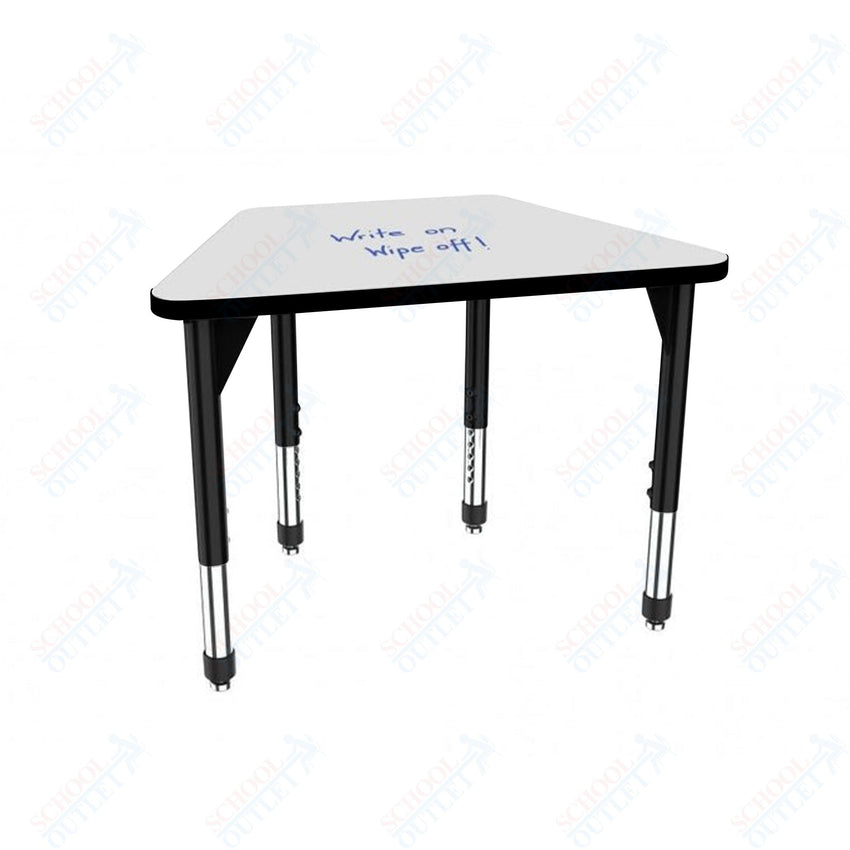 Marco Premier Series Trapezoid Collaborative Desk w/ Dry Erase HPL Top 31" x 20" Adjustable Height 21" - 31" (43 - 2283 - DB) - SchoolOutlet