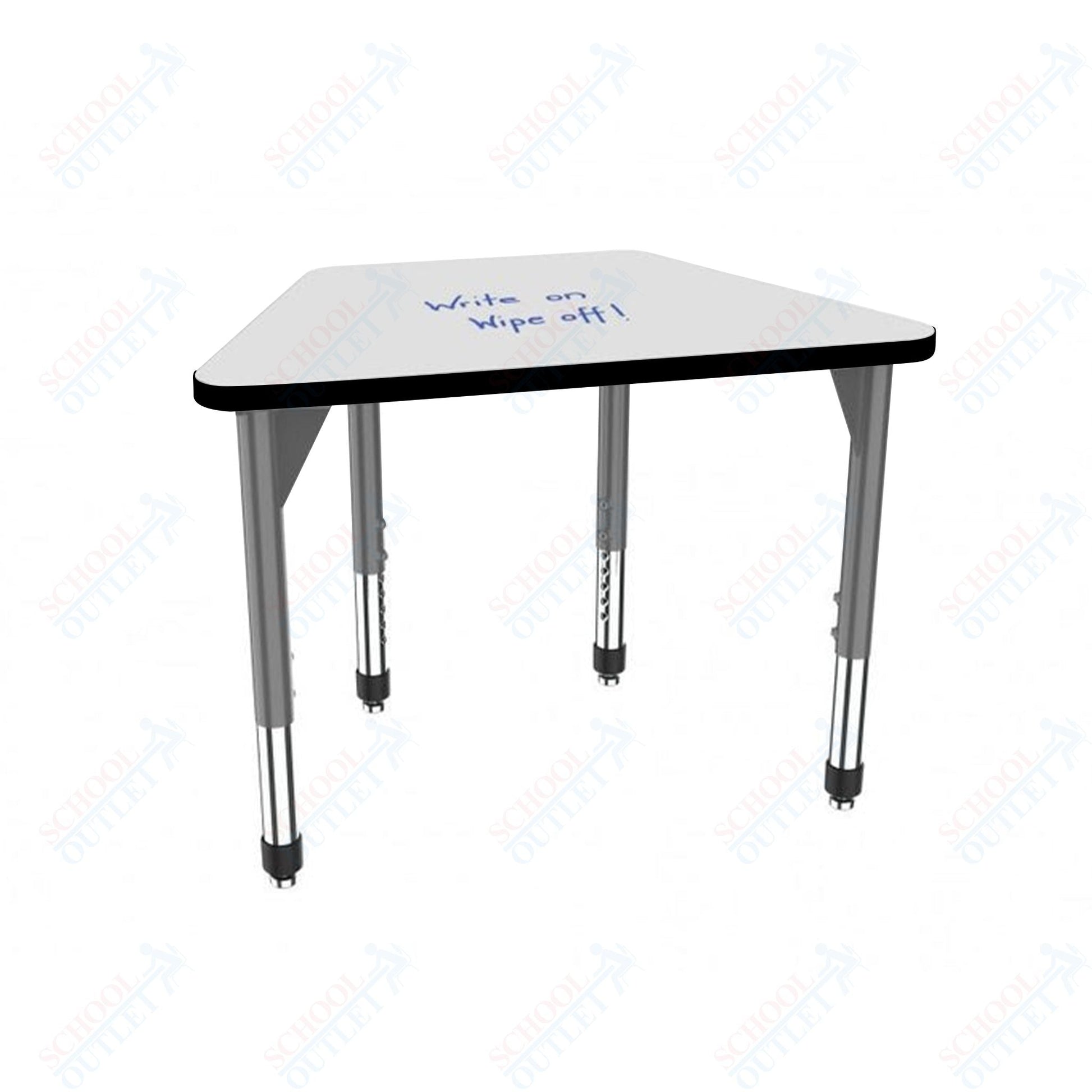 Marco Premier Series Trapezoid Collaborative Desk w/ Dry Erase HPL Top 31" x 20" Adjustable Height 21" - 31" (43 - 2283 - DB) - SchoolOutlet