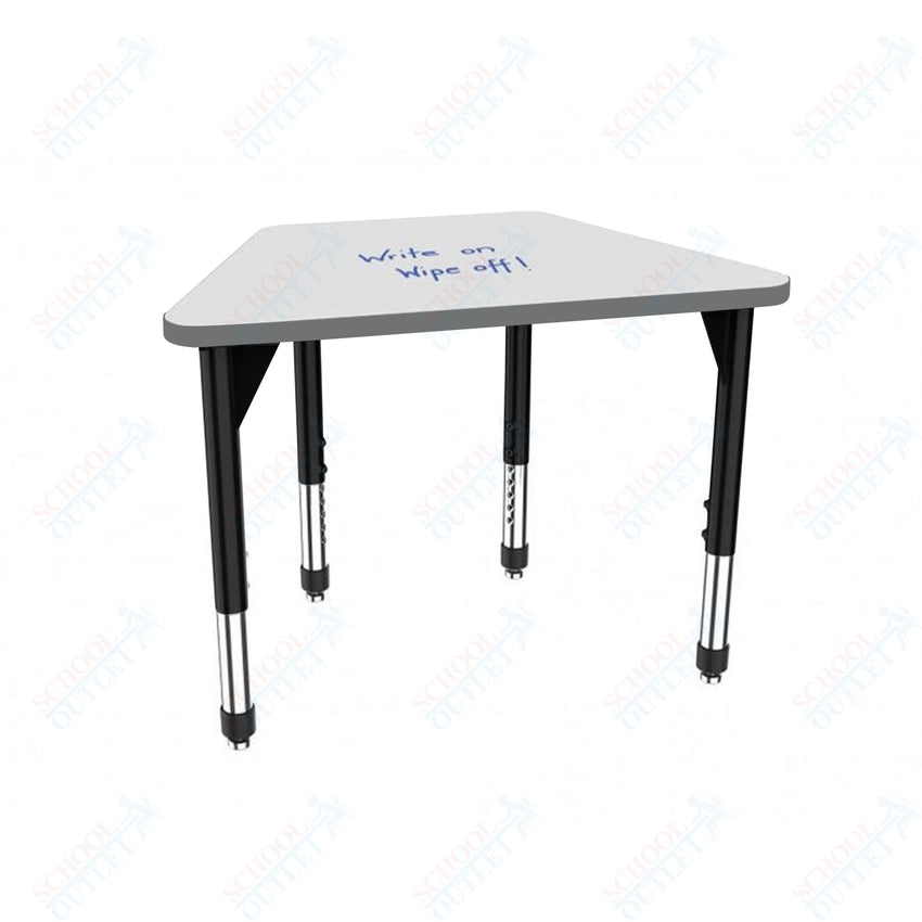 Marco Premier Series Trapezoid Collaborative Desk w/ Dry Erase HPL Top 31" x 20" Adjustable Height 21" - 31" (43 - 2283 - DB) - SchoolOutlet